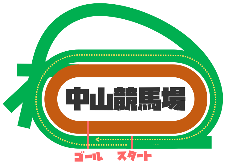 中山芝1800ｍコース画像